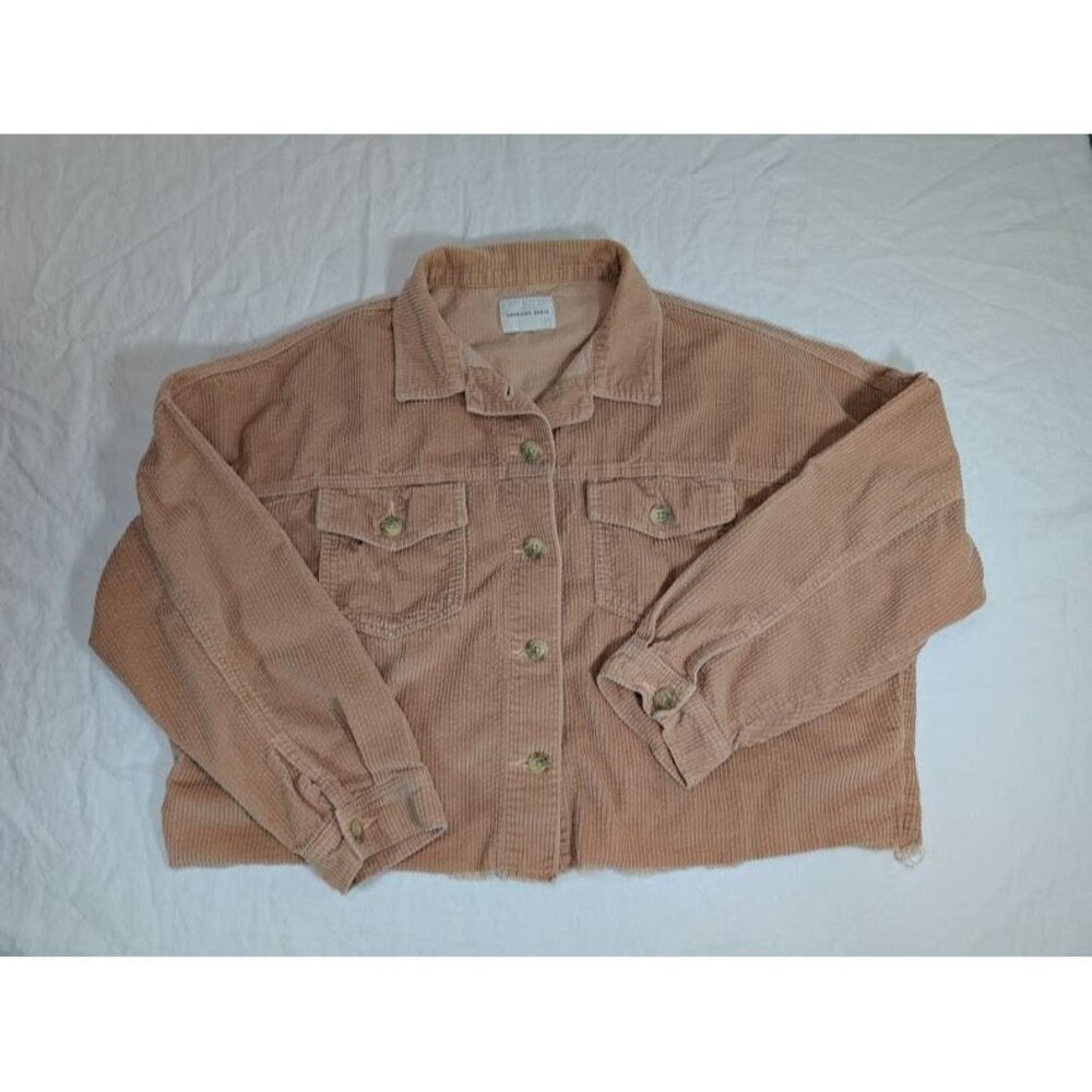 AE American Eagle Cropped Corduroy Oversized Shirt Jacket Womens Size Large T8